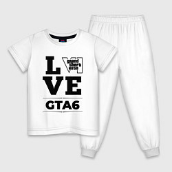 Пижама хлопковая детская GTA6 love classic, цвет: белый