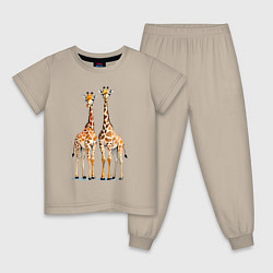 Детская пижама Друзья-жирафы