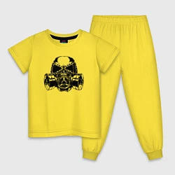 Пижама хлопковая детская Противогаз, цвет: желтый
