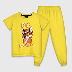 Пижама хлопковая детская Любитель лис, цвет: желтый