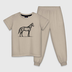Детская пижама Лошадь в профиль