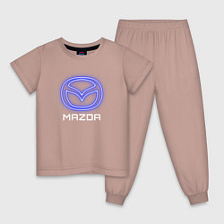 Пижама хлопковая детская Mazda neon, цвет: пыльно-розовый