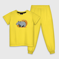 Пижама хлопковая детская Cryptobara, цвет: желтый
