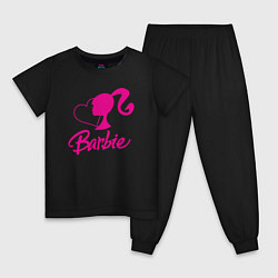 Пижама хлопковая детская Barbie heart, цвет: черный