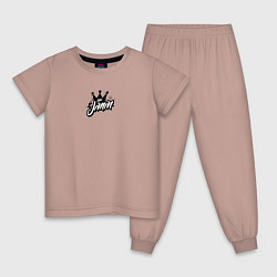 Пижама хлопковая детская Jimin k-stars, цвет: пыльно-розовый