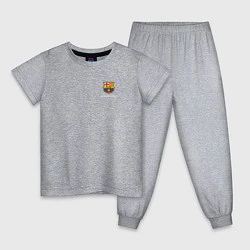 Пижама хлопковая детская Футбольный клуб Барселона - с эмблемой, цвет: меланж