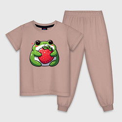 Детская пижама Толстая лягушка обнимает клубнику