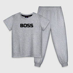 Пижама хлопковая детская Boss по английски, цвет: меланж