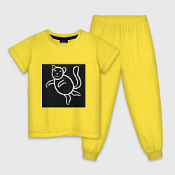 Пижама хлопковая детская Созвездие кота, цвет: желтый