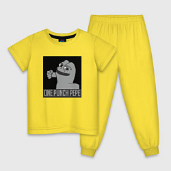 Пижама хлопковая детская One punch pepe, цвет: желтый