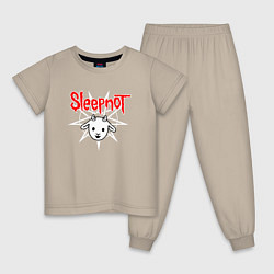 Пижама хлопковая детская Sleepnot, цвет: миндальный