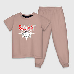 Пижама хлопковая детская Sleepnot, цвет: пыльно-розовый