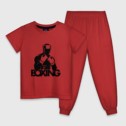Пижама хлопковая детская Boxing art, цвет: красный