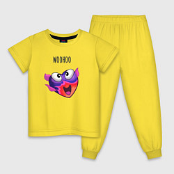 Пижама хлопковая детская The sims woohoo, цвет: желтый