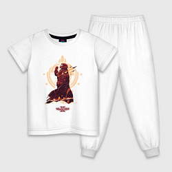 Пижама хлопковая детская Адские десантники с супер земли Helldivers, цвет: белый