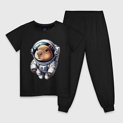 Детская пижама Прикольный капибарыш космонавт - нейросеть