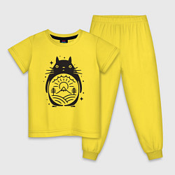 Пижама хлопковая детская Тоторо и природа, цвет: желтый