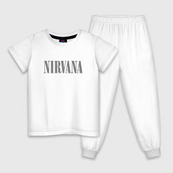 Пижама хлопковая детская Nirvana black album, цвет: белый