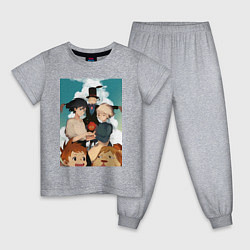 Пижама хлопковая детская Ходячий замок Хаул, цвет: меланж