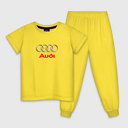 Пижама хлопковая детская Ауди спорт авто, цвет: желтый