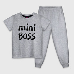 Пижама хлопковая детская Mini boss, цвет: меланж