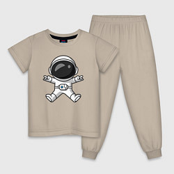 Пижама хлопковая детская Spaceman rock, цвет: миндальный