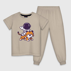 Детская пижама Космонавт и тигр