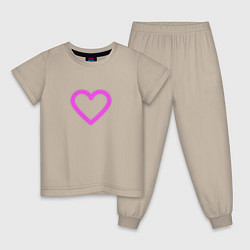 Детская пижама Розовое неоновое сердце