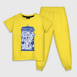 Пижама хлопковая детская Tardis box, цвет: желтый