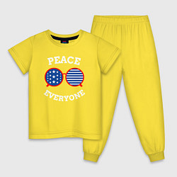 Пижама хлопковая детская Мир всем, цвет: желтый