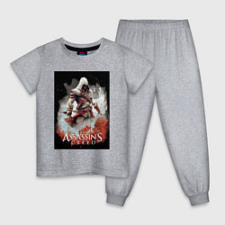 Пижама хлопковая детская Assassins creed poster, цвет: меланж