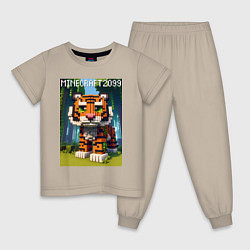 Детская пижама Funny tiger cub - Minecraft