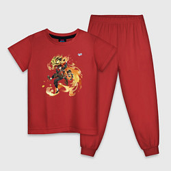 Пижама хлопковая детская Ип Ка Мин из Геншин Импакт, цвет: красный