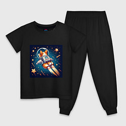 Детская пижама Реактивный корги в космосе