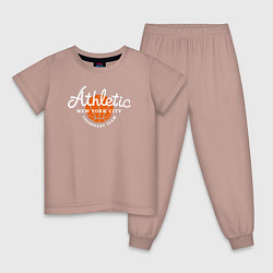 Пижама хлопковая детская Athletic basketball, цвет: пыльно-розовый