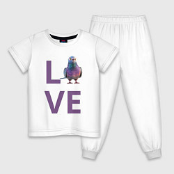 Детская пижама Любовь к голубям