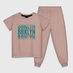 Пижама хлопковая детская Brklyn, цвет: пыльно-розовый