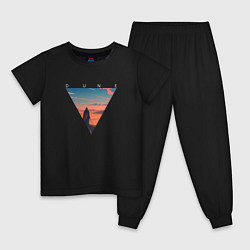 Пижама хлопковая детская Dune - Desert, цвет: черный