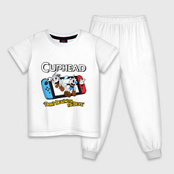 Пижама хлопковая детская Switch cuphead, цвет: белый