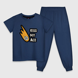 Пижама хлопковая детская Kiss my ace volleyball, цвет: тёмно-синий
