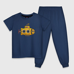 Пижама хлопковая детская Жёлтая субмарина, цвет: тёмно-синий