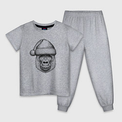 Детская пижама Новогодняя горилла в шапке