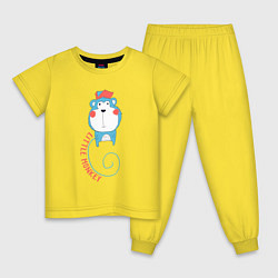 Пижама хлопковая детская Little monkey, цвет: желтый