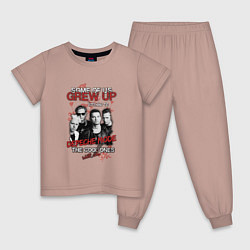 Пижама хлопковая детская Depeche Mode - Grew up, цвет: пыльно-розовый