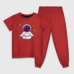 Пижама хлопковая детская Космический релакс, цвет: красный
