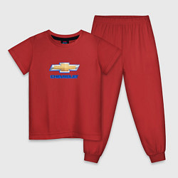 Пижама хлопковая детская Chevrolet brend auto, цвет: красный