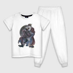 Пижама хлопковая детская Повесть о конце света Джек потрошитель, цвет: белый