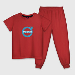 Пижама хлопковая детская Volvo sport avto, цвет: красный