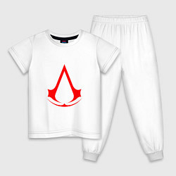 Пижама хлопковая детская Red logo of assassins, цвет: белый