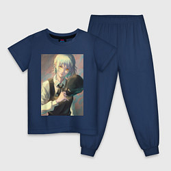 Пижама хлопковая детская Человек-бензопила Кига одна из четырех всадников, цвет: тёмно-синий